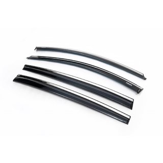 Logu vēja deflektori ar hromētu apmali HB (4 gab., Niken) Renault Megane III 2009–2016 foto 1