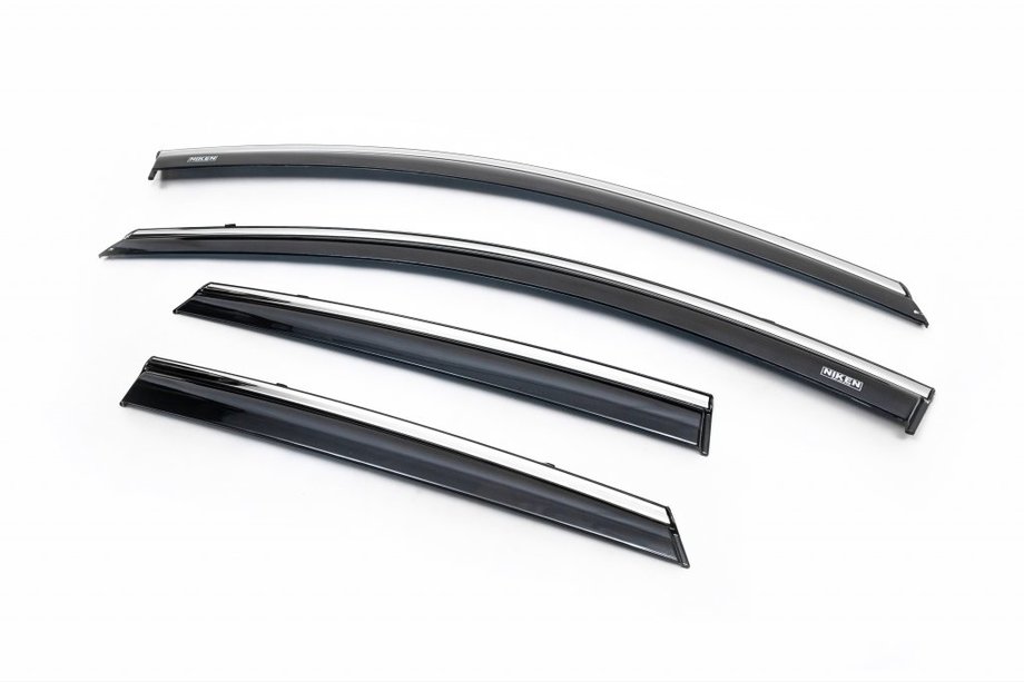 Toyota Auris 2012–2018 Logu vēja deflektori ar hroma līsti Niken (2012-2015, HB/SW, 4 gab.) Image