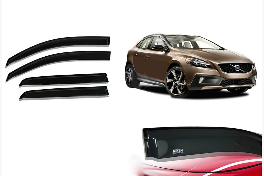 Volvo V40 2012– Logu vēja deflektori (4 gab., Niken) Image