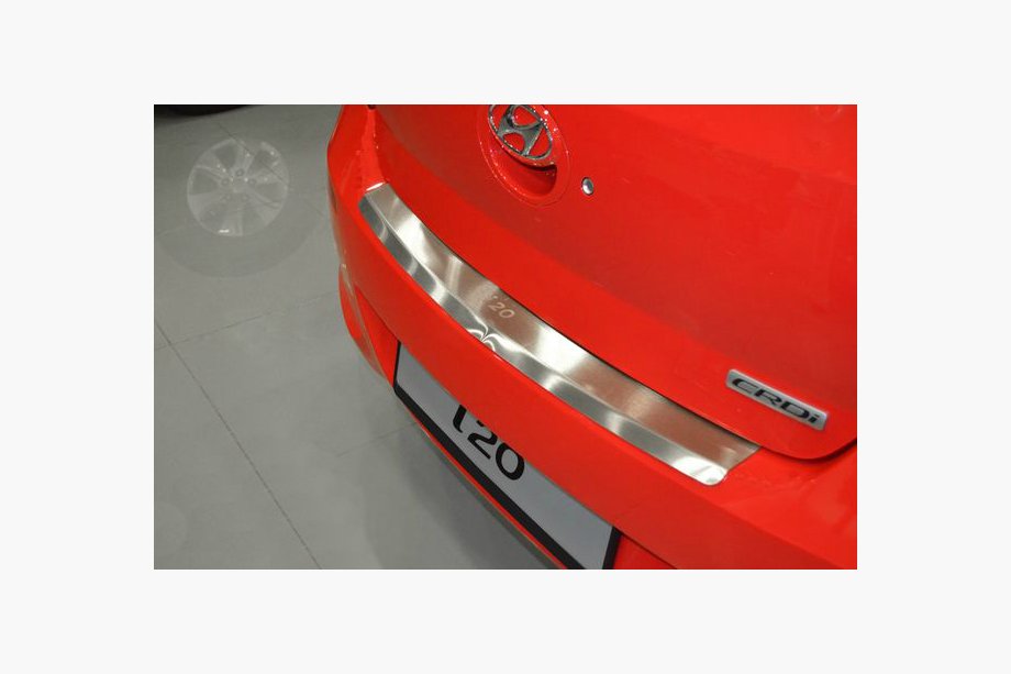 Hyundai I-20 2012–2014 Aizmugurējā bampera aizsarguzlika ar ieloku Natanika (nerūsējošais tērauds) Image