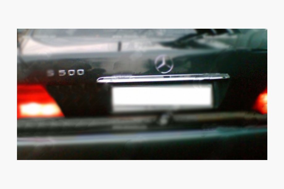 Mercedes S-class W140 1991–1998 Uzlika virs numura zīmes (nerūsējošais tērauds) Foto 1