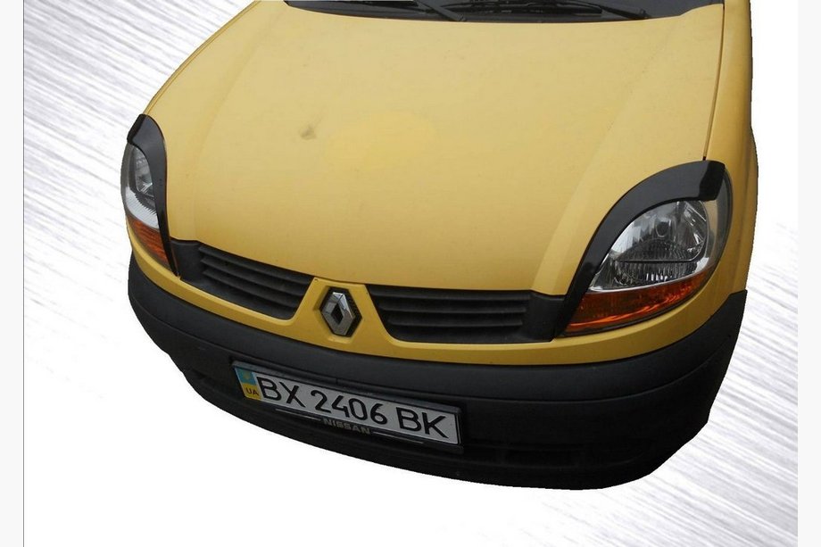 Renault Kangoo 1998–2008 Priekšējo lukturu uzacis (2 gab., melns ABS) (2003-2008) Image