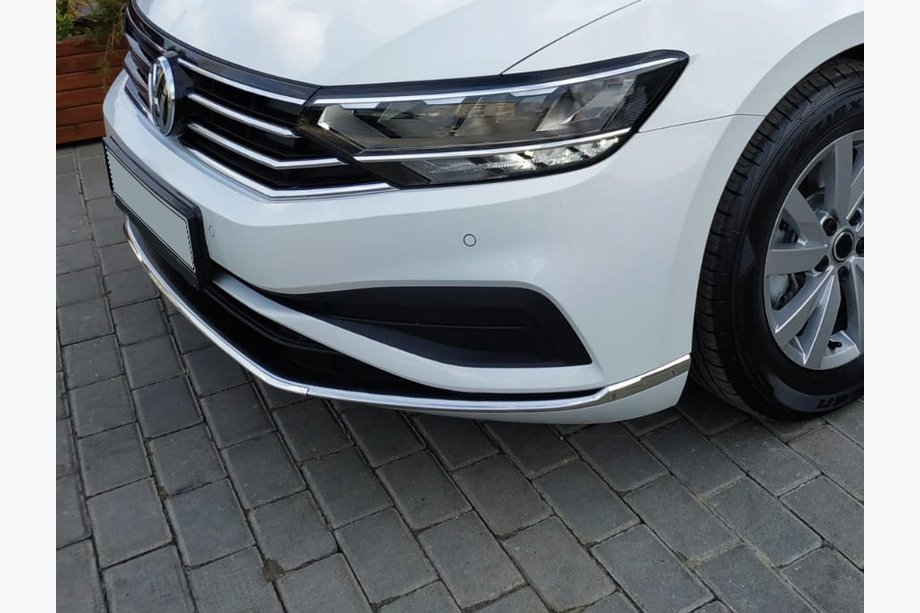 Volkswagen Passat B8 2015–2023 Priekšējā bampera hroma uzlikas (2019+, 3 gab., nerūsējošais tērauds) Image