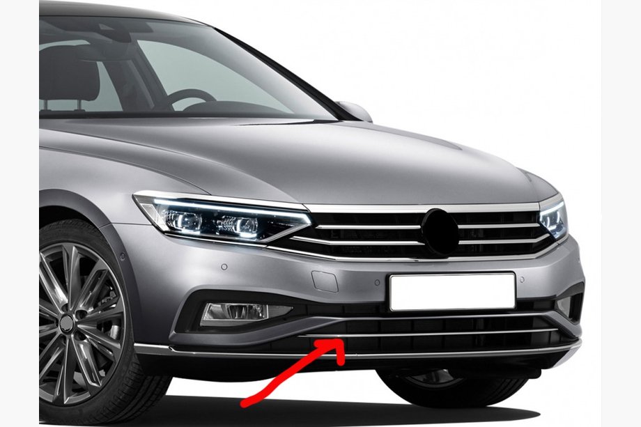 Volkswagen Passat B8 2015–2023 Bampera augšējā līste (2019+, 1 gab., nerūsējošais tērauds) Foto 1