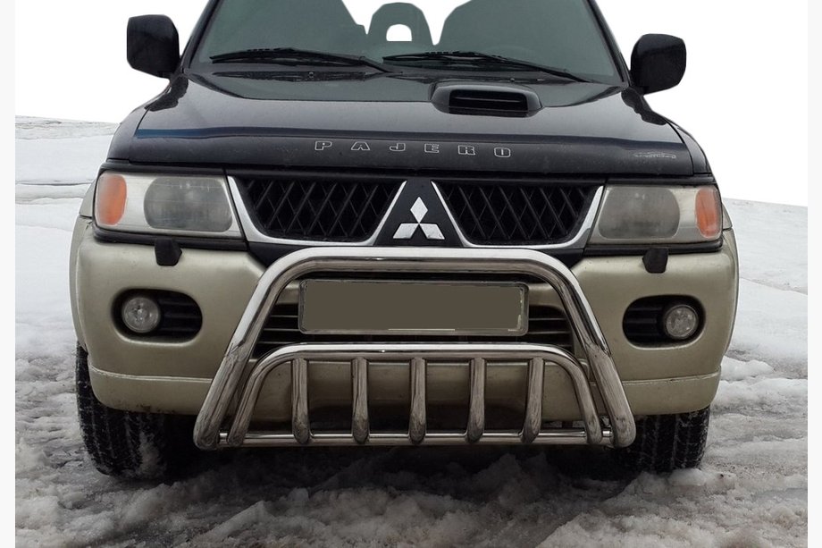 Mitsubishi Pajero Sport 1996–2007 Priekšējais aizsargstienis WT002 (nerūsējošais tērauds) Image