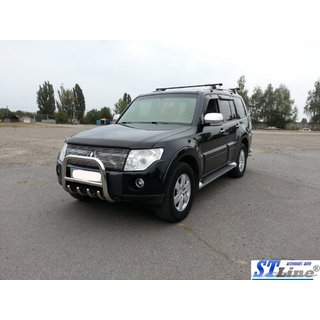 Priekšējais aizsargstienis (kengurins) QT006 (nerūsējošais tērauds) Mitsubishi Pajero Wagon III 1999–2006 foto 2
