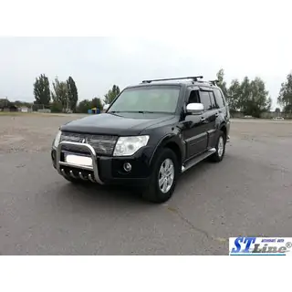 Priekšējais aizsargstienis (kengurins) QT006 (nerūsējošais tērauds) Mitsubishi Pajero Wagon IV 2006–2021 foto 2