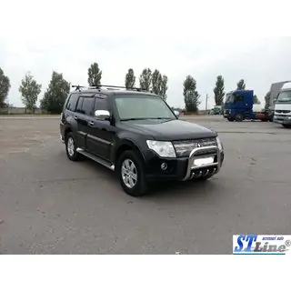 Priekšējais aizsargstienis (kengurins) QT006 (nerūsējošais tērauds) Mitsubishi Pajero Wagon IV 2006–2021 foto 3