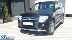 Mitsubishi Pajero Wagon III 1999–2006 Priekšējais aizsargstienis ST008 (nerūsējošais tērauds) foto 6