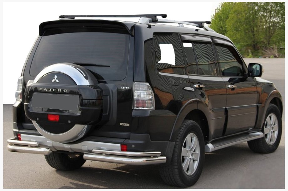 Mitsubishi Pajero Wagon III 1999–2006 Aizmugurējais aizsargstienis AK003 Dubultais (nerūs. tērauds) Image