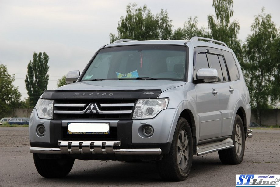 Mitsubishi Pajero Wagon IV 2006–2021 Priekšējais aizsargs ST015 (nerūsējošais tērauds) Foto 2