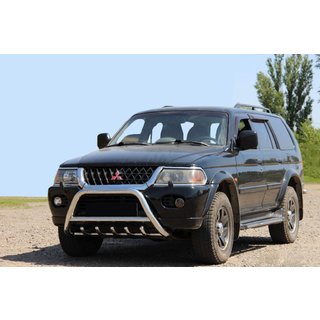 Priekšējais bullbar WT003 (nerūsējošais tērauds) Mitsubishi Pajero Sport 1996–2007 foto 1