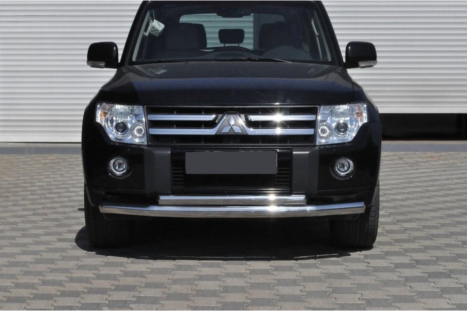 Mitsubishi Pajero Wagon IV 2006–2021 Priekšējais aizsargstienis ST014 (nerūsējošais tērauds) 60/42 mm Image
