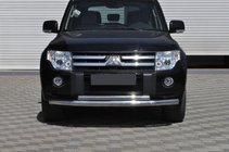 Mitsubishi Pajero Wagon IV 2006–2021 Priekšējais aizsargstienis ST014 (nerūsējošais tērauds) 60/42 mm foto 1