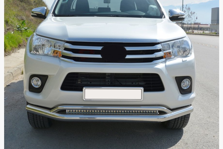 Toyota Hilux 2015– Priekšējais dubultais kengurins Vegas (2015-2020, nerūsējošais tērauds) d70/42 mm Image