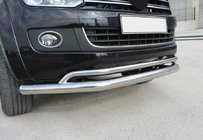 Volkswagen Amarok 2010–2022 Priekšējais dubultais aizsargstienis Vegas 2010-2016 (nerūsējošais tērauds) d70/42 mm foto 1