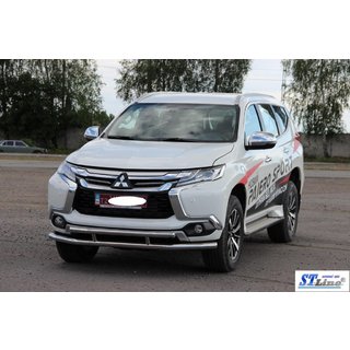 Priekšējais aizsargstienis ST016 (nerūsējošais tērauds) Mitsubishi Pajero Sport 2015– foto 2