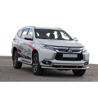 Priekšējais aizsargstienis ST016 (nerūsējošais tērauds) Mitsubishi Pajero Sport 2015– foto 1