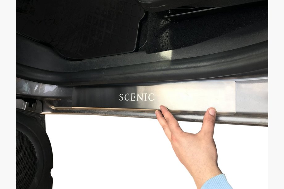 Renault Scenic/Grand 2009–2016 Sliekšņu uzlikas Nataniko (4 gab., nerūsējošais tērauds) Standarta - Lohmann līmlente, 0,5 mm Image