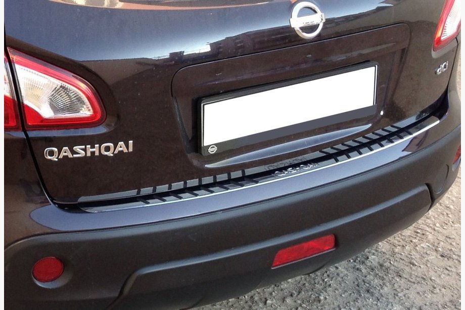 Nissan Qashqai 2010–2014 Aizmugurējā bampera uzlika ar gumijas ieliktņiem (nerūsējošais tērauds) Image