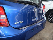 Nissan Micra K13 2011–2016 Natanika aizmugurējā bufera aizsarguzlika (nerūsējošais tērauds) foto 1