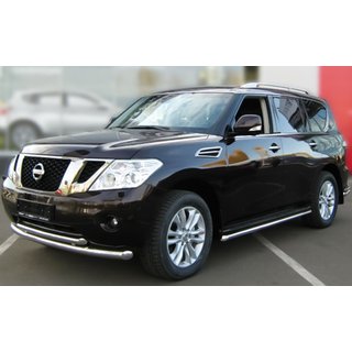 Dubultais priekšējais aizsargstienis (nerūsējošais tērauds) Nissan Pathfinder R51 2005–2014