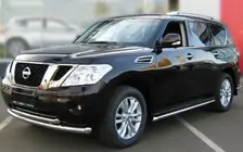 Nissan Pathfinder R51 2005–2014 Dubultais priekšējais aizsargstienis (nerūsējošais tērauds) foto 1