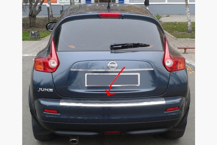Nissan Juke 2010–2019 OmsaLine aizmugurējā bampera uzlika (nerūsējošais tērauds) Image