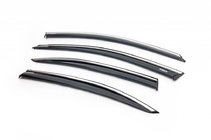 Skoda Octavia III A7 2013–2019 Logu vēja deflektori ar hromētu molding'u LiftBack (4 gab., Niken) foto 3