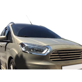 "Skropstas" uzlikas priekšējiem lukturiem (2 gab., nerūsējošais tērauds) Ford Courier 2014–2023 foto 1