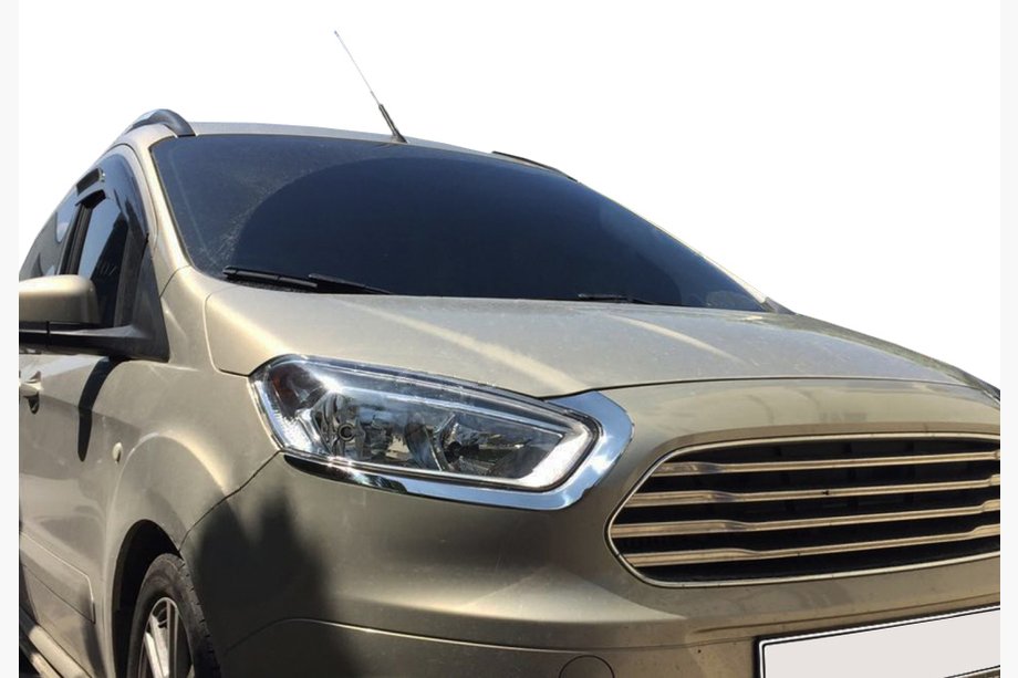 Ford Courier 2014–2023 "Skropstas" uzlikas priekšējiem lukturiem (2 gab., nerūsējošais tērauds) Image
