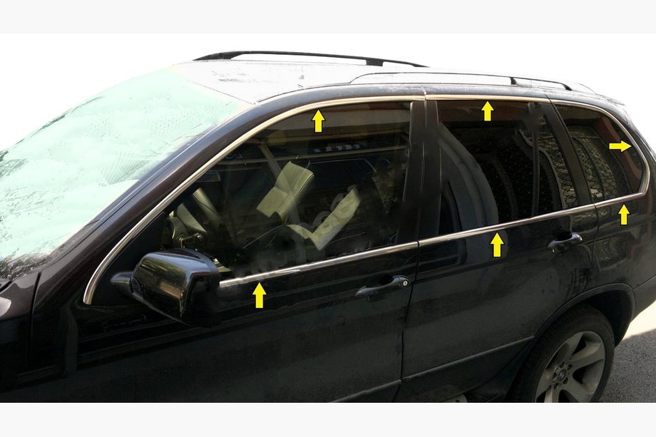BMW X5 E53 1999–2006 Pilns logu apmales komplekts (12 gab., nerūsējošais tērauds) Image