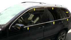 BMW X5 E53 1999–2006 Pilns logu apmales komplekts (12 gab., nerūsējošais tērauds) foto 1