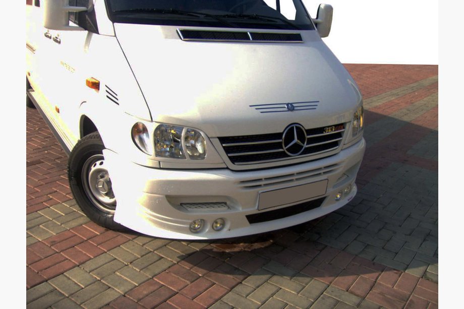 Mercedes Sprinter W901/902/903/904/905 1995–2006 Priekšējā bampera uzlika 4 lukturiem (CDI, krāsošanai) Foto 2