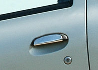 Renault Clio II 1998–2005 Durvju rokturu uzlikas (nerūsējošais tērauds) 4 gab., OmsaLine – itāļu nerūsējošais tērauds foto 1