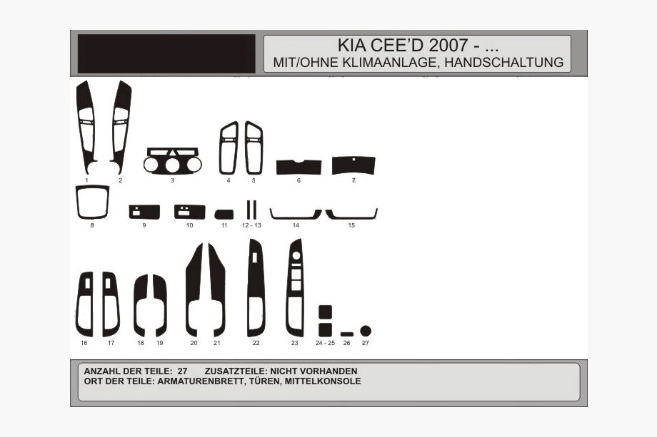 Kia Ceed 2007–2012 Paneļa uzlikas Image