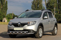 Dacia Sandero 2013–2020 Priekšējā aizsargstanga ST015 (nerūsējošais tērauds) foto 1