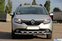 Dacia Sandero 2013–2020 Priekšējā aizsargstanga ST015 (nerūsējošais tērauds) foto 2