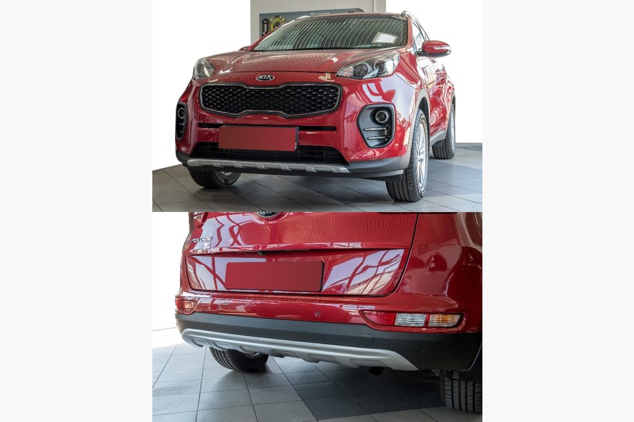 Kia Sportage 2015–2021 Priekšējā un aizmugurējā bampera lūpas uzlikas 2015-2019 V2 (plastmasa) Foto 2