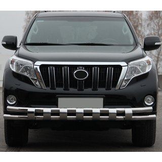 Priekšējais aizsargstienis ST016-2 (nerūsējošais tērauds) Toyota Land Cruiser Prado 150 2009–2023 foto 1