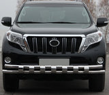 Toyota Land Cruiser Prado 150 2009–2023 Priekšējais aizsargstienis ST016-2 (nerūsējošais tērauds) foto 1