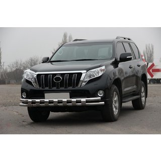 Priekšējais aizsargstienis ST016-2 (nerūsējošais tērauds) Toyota Land Cruiser Prado 150 2009–2023 foto 2