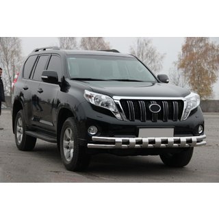 Priekšējais aizsargstienis ST016-2 (nerūsējošais tērauds) Toyota Land Cruiser Prado 150 2009–2023 foto 3