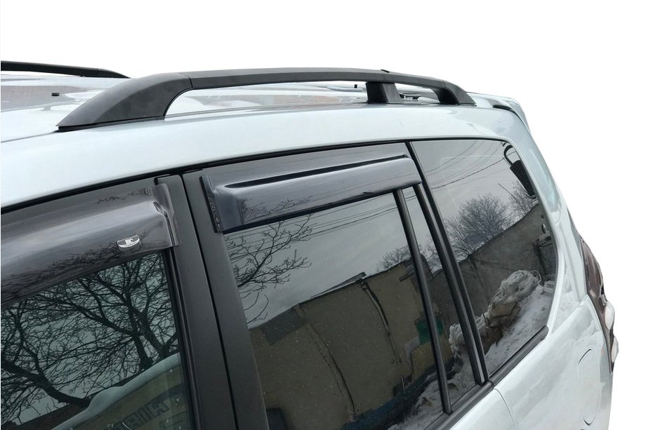 Toyota Land Cruiser Prado 120 2002–2009 Melni turku jumta reliņi Plastmasas stiprinājuma kājas Image