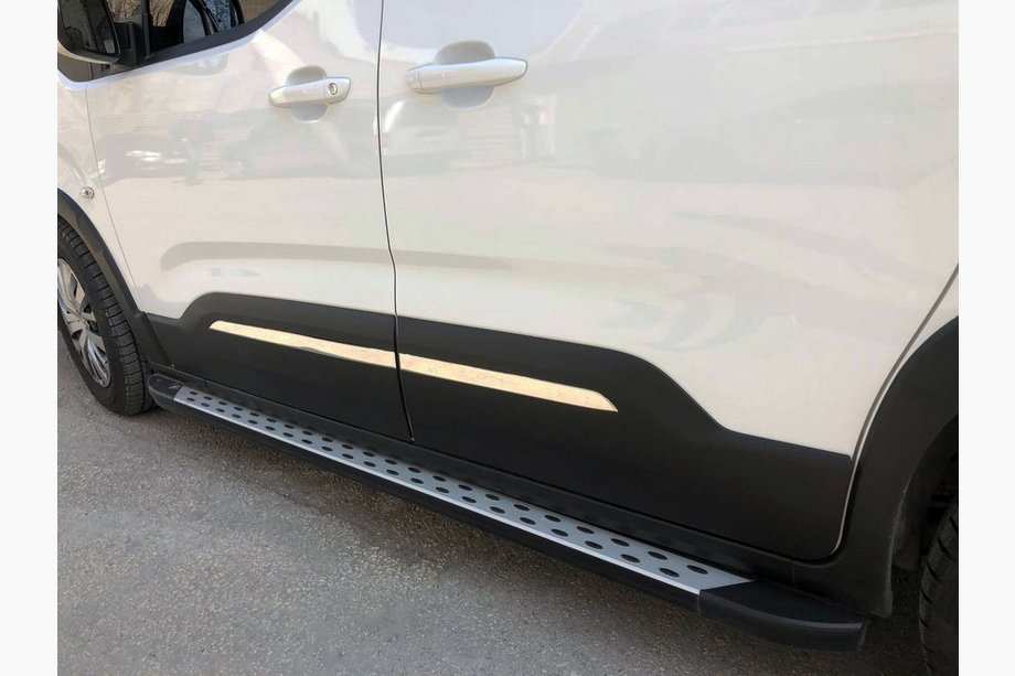 Peugeot Partner/Rifter 2019– Durvju moldingu uzlikas (nerūsējošais tērauds) Image