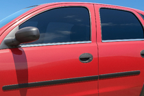 Opel Corsa C 2000–2006 Ārējās logu apmales (4 gab., nerūsējošais tērauds) foto 1