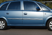 Opel Meriva 2002–2010 Ārējās logu apmales (4 gab., nerūsējošais tērauds) foto 2