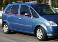 Opel Meriva 2002–2010 Ārējās logu apmales (4 gab., nerūsējošais tērauds) foto 1