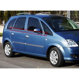 Ārējās logu apmales (4 gab., nerūsējošais tērauds) Opel Meriva 2002–2010 foto 1