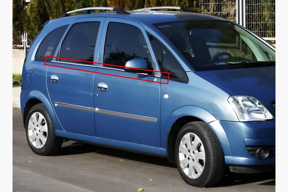Opel Meriva 2002–2010 Ārējās logu apmales (4 gab., nerūsējošais tērauds) Image